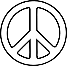 Peace Symbol White with Black Lines